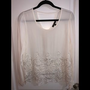 White blouse with embroidery design
